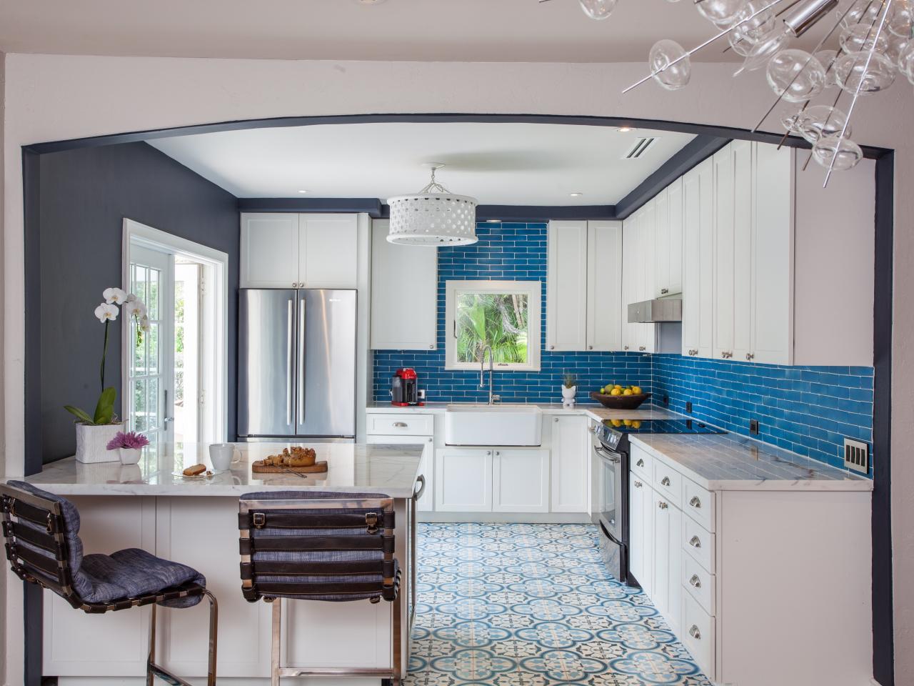 Blue Gray Vintage Inspired Kitchen